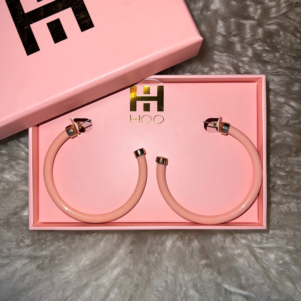 Hoo Hoops 2" Hoop Earrings - Rose Pink